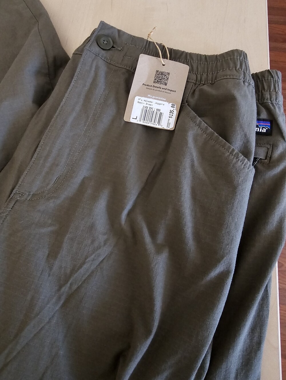 Nwt Patagonia Men's Nomader Joggers Sz L Basin Green (A) - Picture 5 of 5